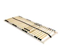 Slatted Bed Base Brown Solid Beech Wood 80x190cm Fixed Frame Modern Space-Saving