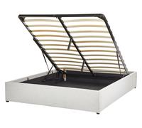 Slatted Bed DINAN 140 x 200 cm (EU Double) Fabric Light Grey