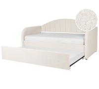 Trundle Bed Boucle EYBURIE 90 x 200 cm (EU Single) Light Beige