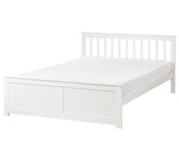 Bed Pine Wood OLENDON 140 x 200 cm (EU Double) White