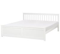 Beliani Bed Pine Wood Olendon 180 X 200 Cm (Eu Super King) White
