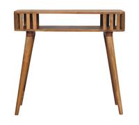 Slatted Oak-ish Console Table