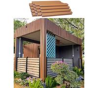 Slatted Privacy Fence Panel, Heavy Duty Wood Plastic Composite for Terrace and Garden Screening