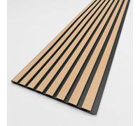 Slatted PVC Interior Wall Panels 30 x 240CM Pack of 8 Decorative Wood Effect Panelling Covers 5.76m² (Oak 61A)