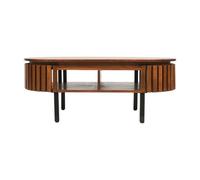 Slatted Rectangular Coffee Table - Mango Wood - L55 x W110 x H42 cm Indian Hub Brown One Size