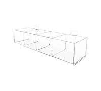 Slatwall Acrylic Retail Tray Four Compartment 15.75" Wide x 4.75" Deep Dump Bin Clear Product Merchandise Storage Caddy for Businesses by Marketing Holders