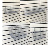 Slatwall Basket Retail Shop Heavy Duty Display Storage Shelving Basket/ Baskets (24'' X 12'' X 4'' SHALLOW BASKET)