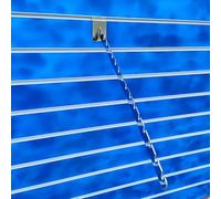 Slatwall Notched Waterfall Arm for Retail Clothes Display (16 Notch) - Chrome Heavy-Duty Steel Arm for Clothing Racks - 525mm Length