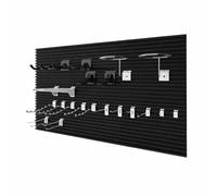 Slatwall Panels for Garage & Retail WallMounted Tool Pegboard Workshop Storage Rack Black 100x15.5 cm Pack of 10Perfect for Craft & Organization.