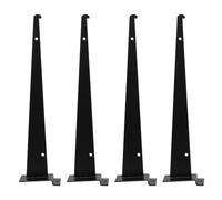Slatwall Shelf Brackets Steel Angle with Lip 4pcs Heavy Duty 12.6 Inch Iron | Rustic and Modern Style, Embossed Anti-Slip Textured Tops, Broad Shelf Compatibility, for Home Office Storage and Basements