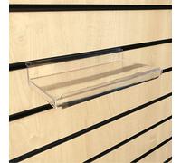 Slatwall Slat Board Display Shelf/Shelves Multiple Size and Packs: Shoe, Bags - Clear (W/Lip)