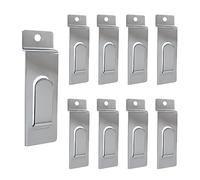 Slatwall Utility Hooks, 10pcs Metal Notch Picture Display Hooks Commercial Slatwall Picture Hook Hangers Painting Hook for Photo Frame Painting Arts Center Slat Panel (Silver)