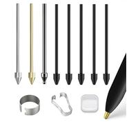 SLAUNT Replacement Metal Nibs/Tips Compatible with Samsung Galaxy Tab S10 Ultra/S9/S9 Ultra/S8/S8 Ultra/S7/S7 FE/S6 Lite/S22U/S23U/S24U/S25U S Pen 2 Pcs Metal+Plastic Nibs/Tips+Clip (3+5 pcs Set)