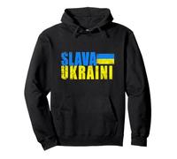 SLAVA UKRAINI Ukraine Flag Colors Distressed Retro Pullover Hoodie
