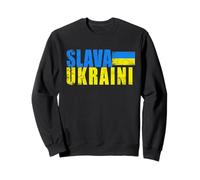 SLAVA UKRAINI Ukraine Flag Colors Distressed Retro Sweatshirt
