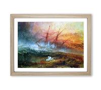 Slave Ship By Joseph Mallord William Turner Classic Painting Framed Print | A2 Oak Framed Wall Art | Ready to Hang | Classic Vehicle Picture | Living Room Bedroom Lounge Office