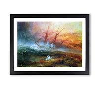 Slave Ship By Joseph Mallord William Turner Classic Painting Framed Print | A4 Black Framed Wall Art | Ready to Hang | Classic Vehicle Picture | Living Room Bedroom Lounge Office