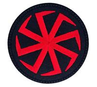 Slavic Kolovrat patch 75 x 75 mm - Red