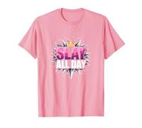 Slay All Day: Empowering Crown Design for Confidence T-Shirt, Men, Pink, 3XL