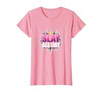 Slay All Day: Empowering Crown Design for Confidence T-Shirt, Women, Pink, XL