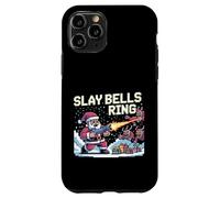 Slay Bells Ring Gamer Christmas Funny Pixel Santa Video Game Case for iPhone 11 Pro