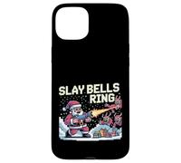 Slay Bells Ring Gamer Christmas Funny Pixel Santa Video Game Case for iPhone 15 Plus