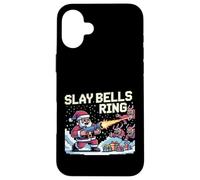 Slay Bells Ring Gamer Christmas Funny Pixel Santa Video Game Case for iPhone 16 Plus