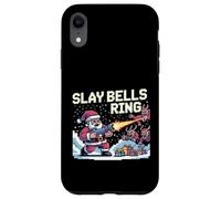 Slay Bells Ring Gamer Christmas Funny Pixel Santa Video Game Case for iPhone XR