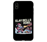 Slay Bells Ring Gamer Christmas Funny Pixel Santa Video Game Case for iPhone XS Max