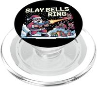 Slay Bells Ring Gamer Christmas Funny Pixel Santa Video Game PopSockets PopGrip for MagSafe