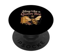 Slay Like A Queen Bee Funny Beekeeper Empowerment PopSockets Adhesive PopGrip