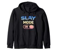 Slay Mode On Funny Baddie Girls Trips Zip Hoodie