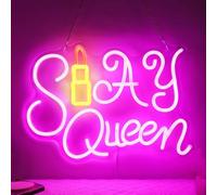 Slay Queen Neon Sign, Preppy Girl Room Decor Neon Night Light for Wall, Aesthetic Bedroom Stuff for Girls Women Bestie, Y2K Party Birthday Christmas Gifts Idea