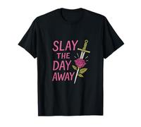 Slay The Day Away Feminist Girl Power Neon Graphic T-Shirt