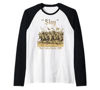 Slay The Golden Horde Mongol Empire Genghis Khan Batu Khan Raglan Baseball Tee