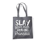 Slay your own dragons princess statement [CM17 HAAS] tote shopping bag - Dark Grey