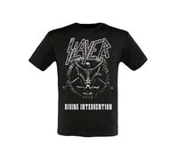 Slayer Divine Intervention Tour Graphic Black Band Tee with Back Print Design T Shirt