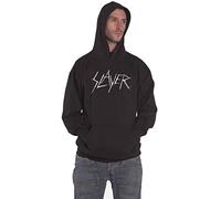 Slayer Hoodie Distressed Band Logo Official Unisex Black Pullover L