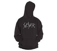 Slayer Hoodie Distressed Band Logo Official Unisex Black Pullover L