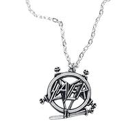 Slayer Logo Men Necklace Silver-Coloured, Pewter,