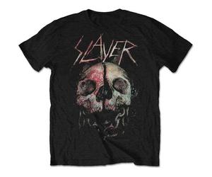Slayer Men's Cleaved Skull T-Shirt, Black (Black Black), X (Size:X-Large)
