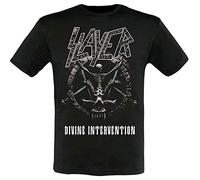 Slayer Men's Divine Intervention 2014 Dates (Ex-Tour with Back Print) Slim Fit T-Shirt Black, Black, M