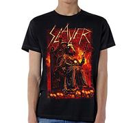 Slayer Men's Goat Skull T-Shirt, Black (Black Black), Large (Size:Large)