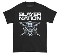 Slayer Mens T-Shirt Slayer Nation 2014 Dates (Ex-Tour with Back Print)