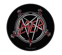 Slayer Patch Pentagram Band Logo Official New Black Woven Cotton Circular (9cm) Slayer Black
