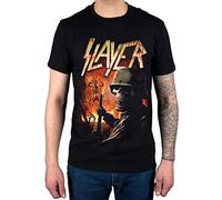 Slayer T Shirt Soldier Skull Burning Torch Band Logo Official Mens New Black