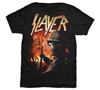 Slayer T Shirt Soldier Skull Burning Torch Band Logo Official Mens New Black