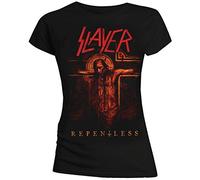 Slayer Women's Repentless Crucifix Short Sleeve T-Shirt, Black, Medium