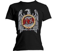 Slayer Women's Silver Eagle T-Shirt, Black (Black Black), 8 (Size:Small)