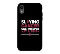 Slaying Cancer One Whisper At A Time Throat Cancer Awareness Case for iPhone XR